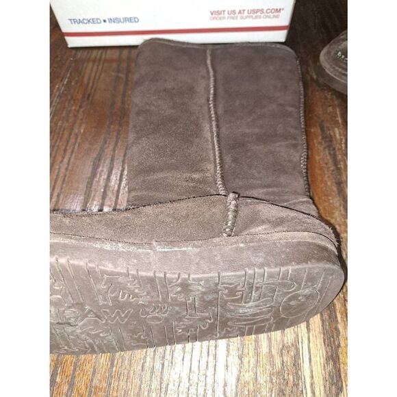 Size 7 Bearpaw 612W-Emma Tall Suede Sheepskin Lined Wool Boots - Picture 10 of 12